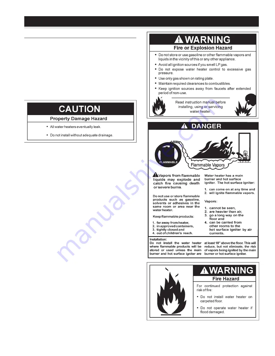 A.O. Smith RESIDENTIAL GAS WATER HEATER Скачать руководство пользователя страница 9