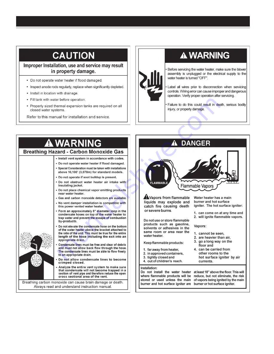 A.O. Smith Residential Gas Water Heaters Instruction Manual Download Page 4