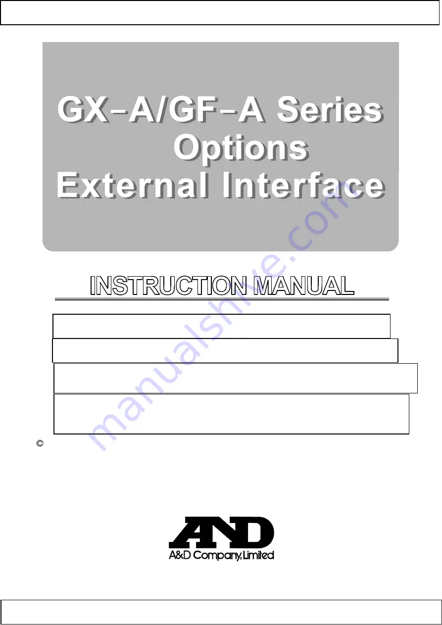 A&D GX-A Series Instruction Manual Download Page 1