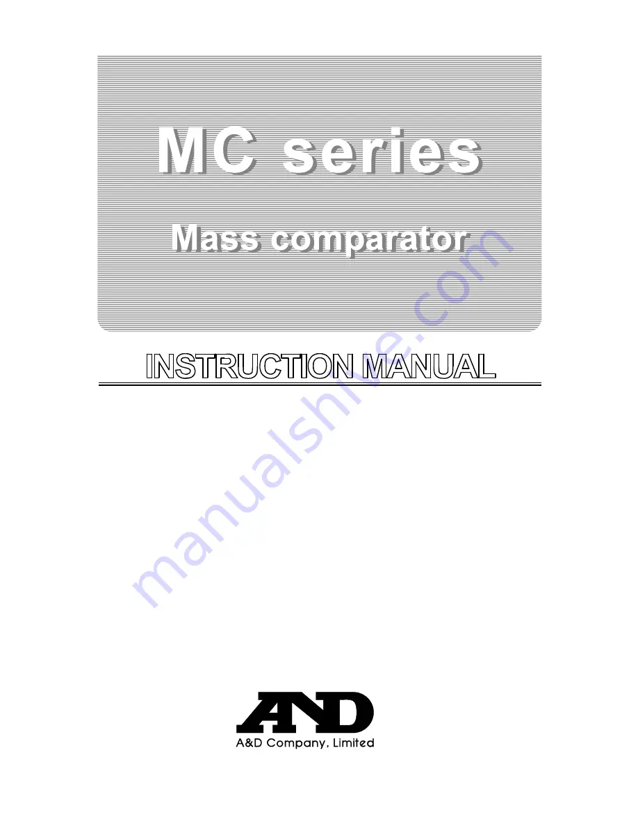 A&D MC Series Instruction Manual Download Page 1