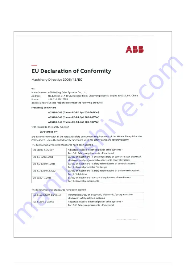 ABB ACS180-04S-03A7-1 Hardware Manual Download Page 180