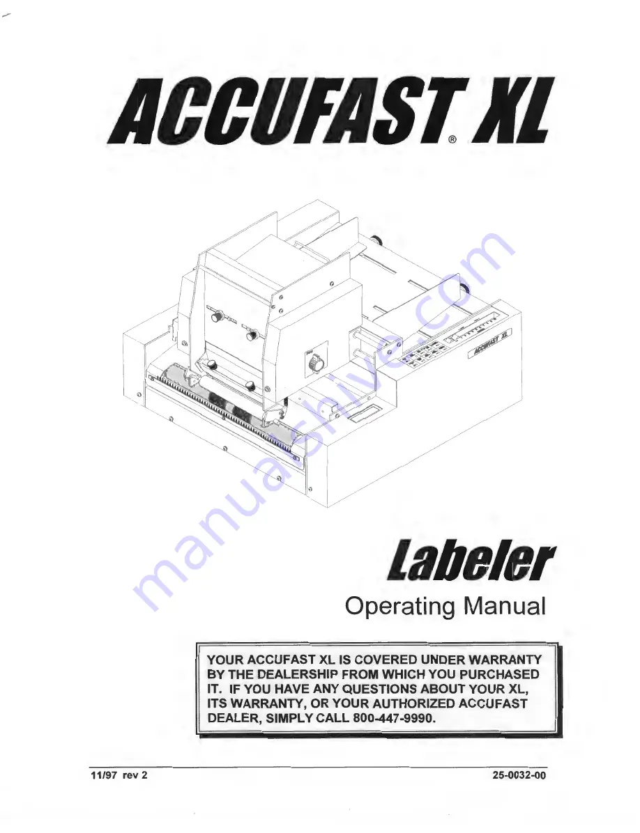 Accufast XL Operating Manual Download Page 1