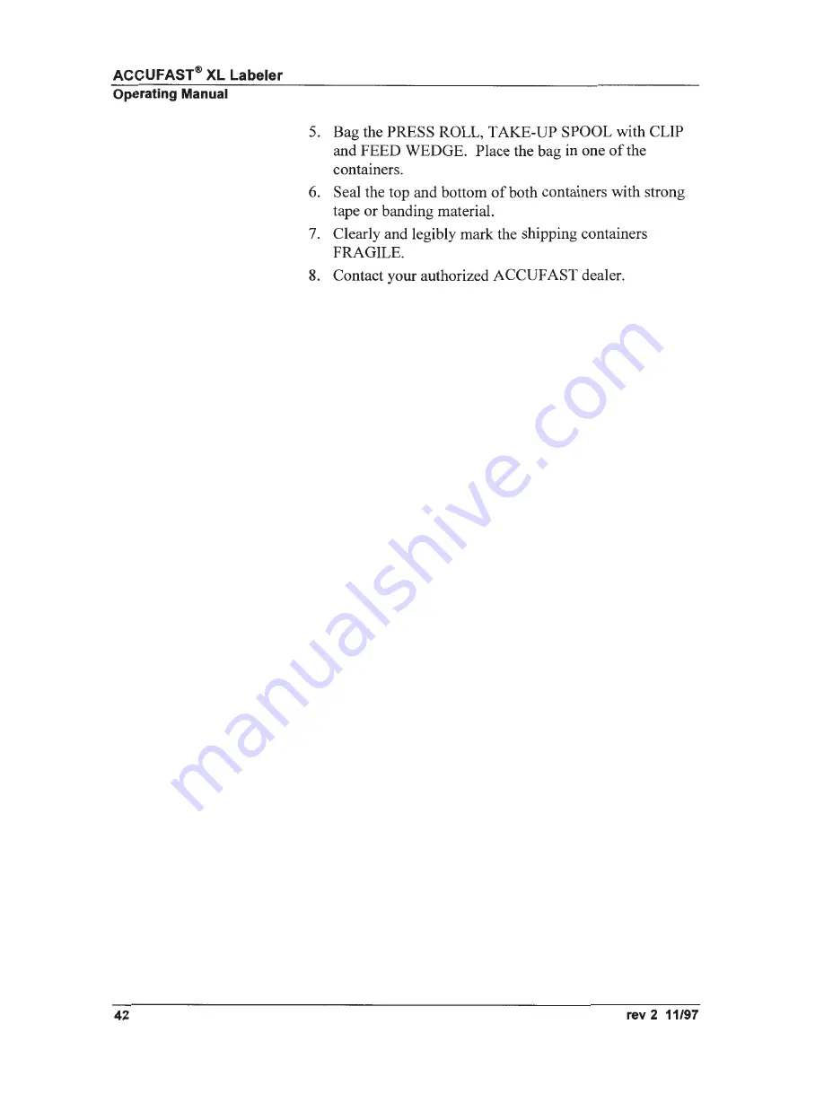 Accufast XL Operating Manual Download Page 46