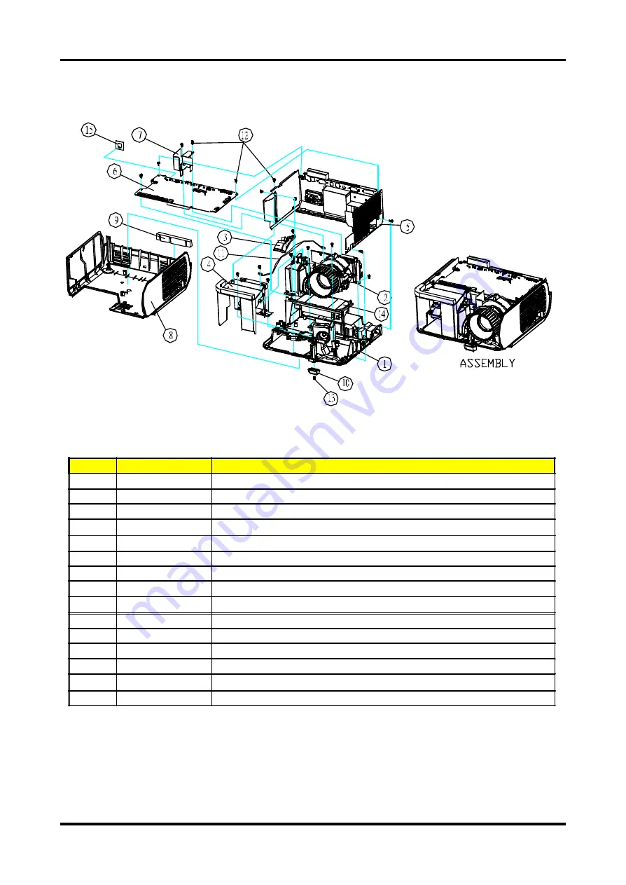 Acer XD1150 Series Service Manual Download Page 62