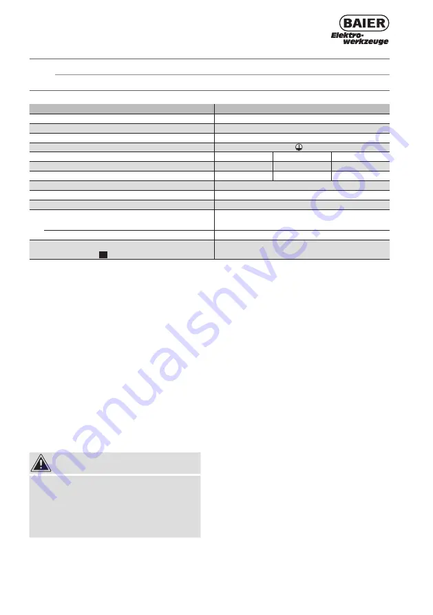 Baier Elektrowerkzeuge BDB 819 Translation Of The Original Instruction Manual Download Page 37