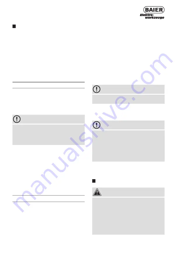 Baier Elektrowerkzeuge BDB 819 Translation Of The Original Instruction Manual Download Page 39