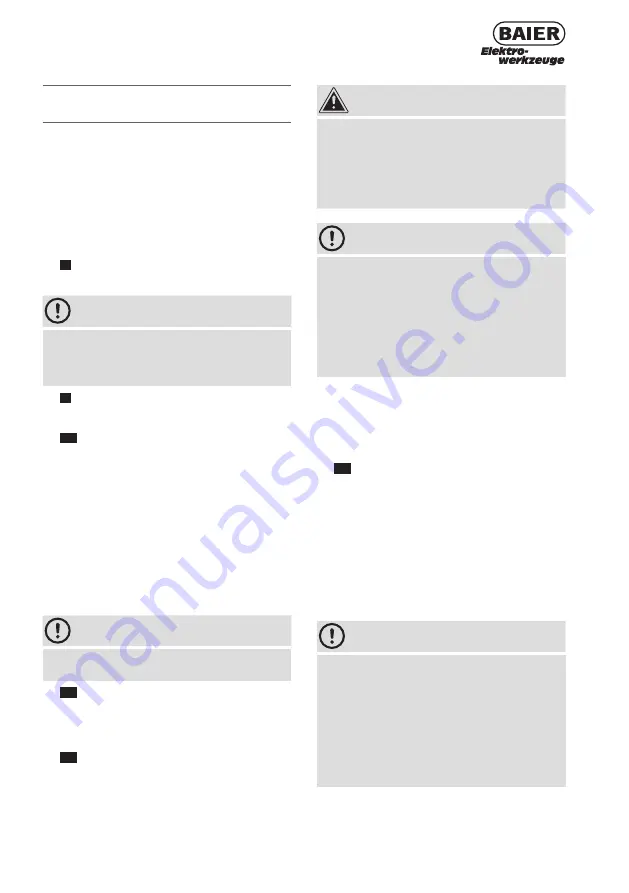 Baier Elektrowerkzeuge BDB 819 Translation Of The Original Instruction Manual Download Page 83