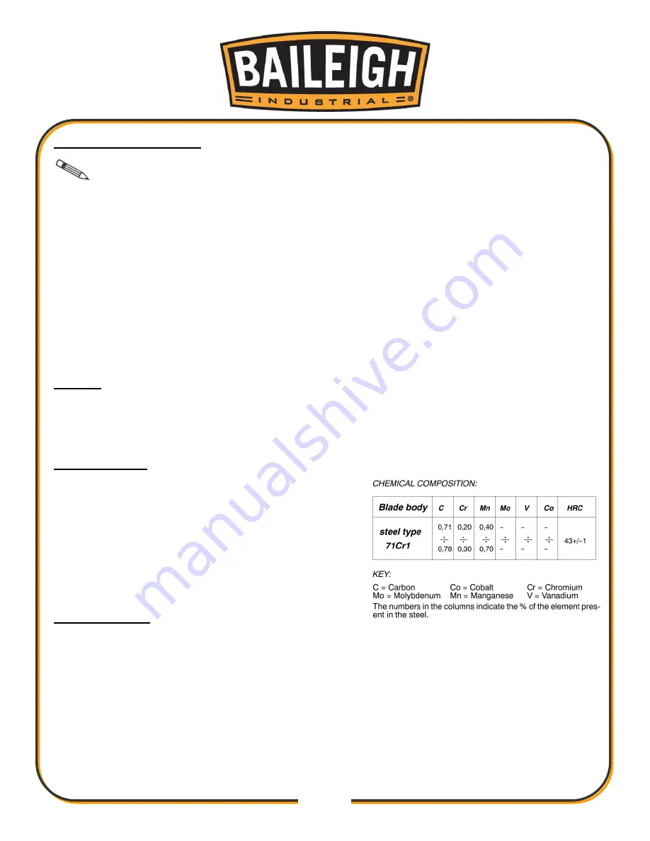 Baileigh Industrial CS-225M-V2 Operator'S Manual Download Page 30