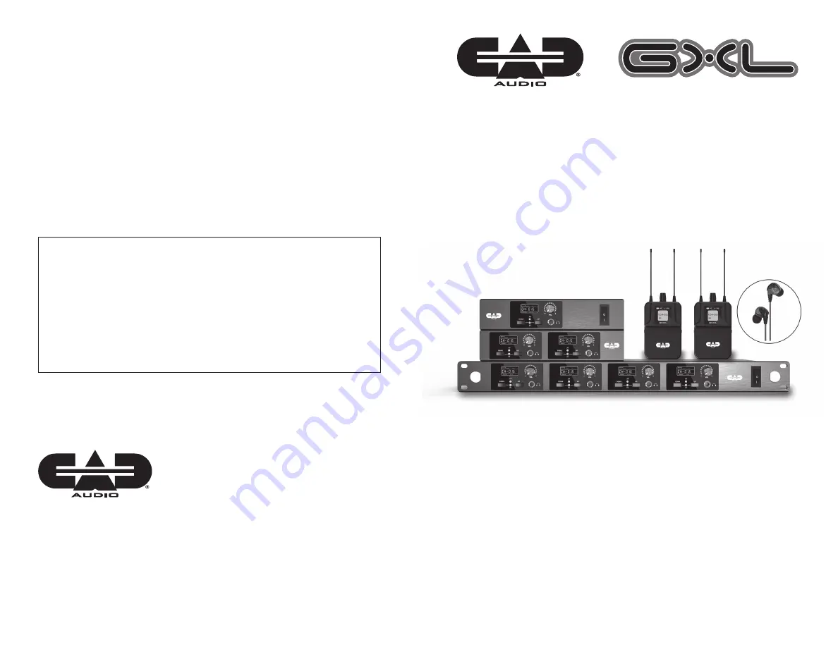 CAD Audio EXL GXLIEM Скачать руководство пользователя страница 1