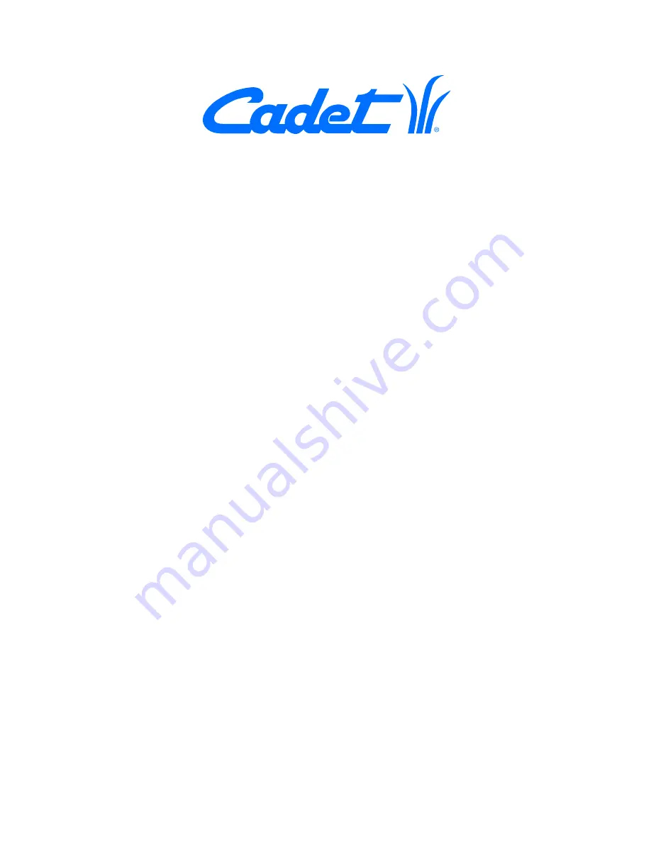 Cadet 1212 Operator'S Manual Download Page 40