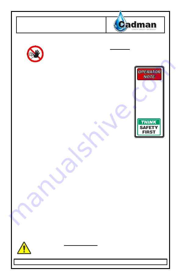 Cadman 1100 Operator'S Manual Download Page 5