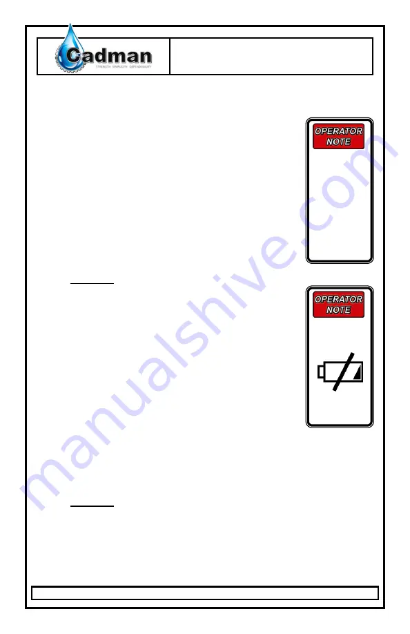 Cadman 1100 Operator'S Manual Download Page 10