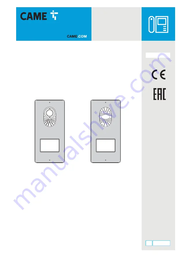 CAME LVC/01 Programming Manual Download Page 1