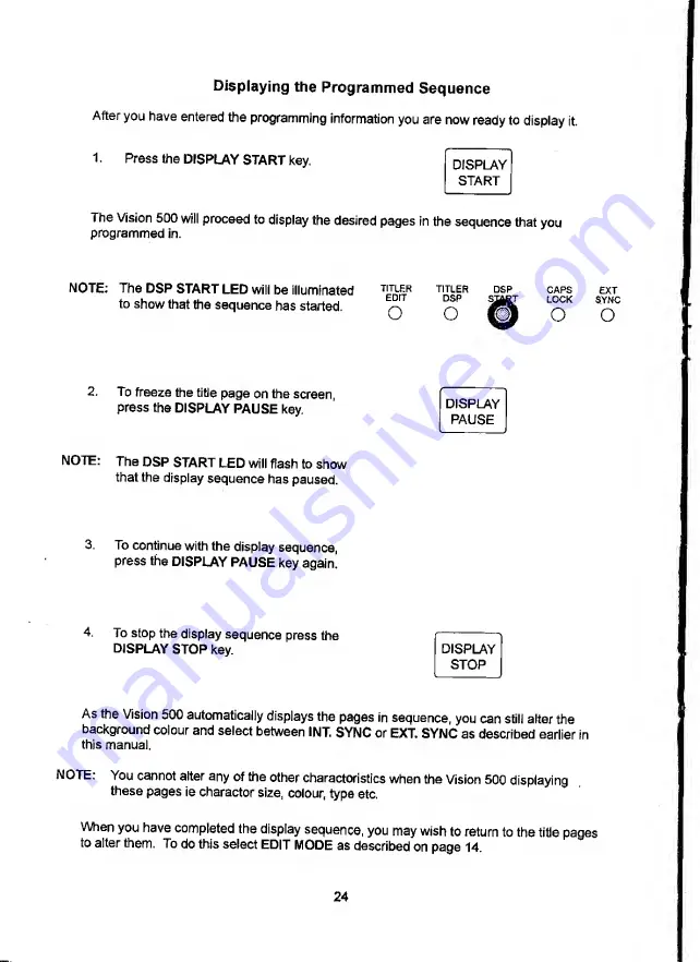 Camlink VISION 500 Instruction Manual Download Page 24