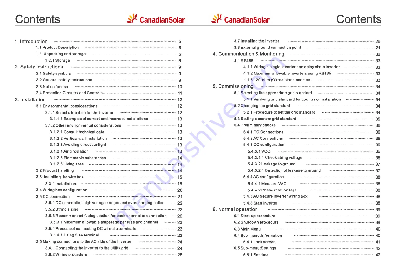 Canadian Solar CSI-50KTL-GS-FLB Скачать руководство пользователя страница 3