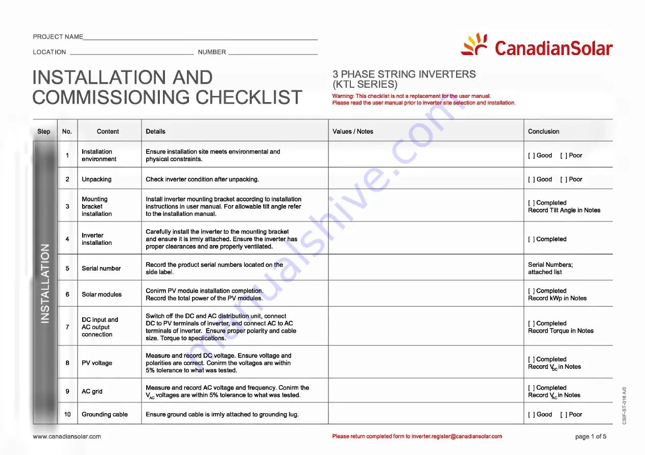 Canadian Solar CSI-50KTL-GS-FLB Installation And Operation Manual Download Page 45