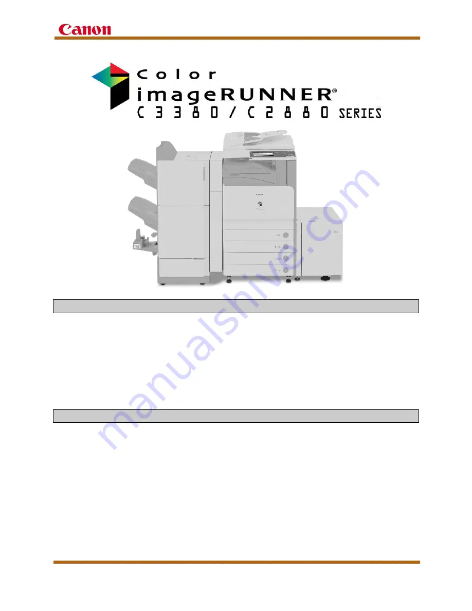 Canon Color imageRUNNER C3380 Series Service Manual Download Page 2