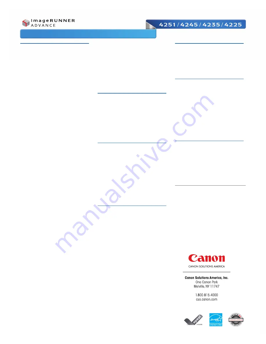 Canon imageRUNNER ADVANCE 4251 Spesification Download Page 12