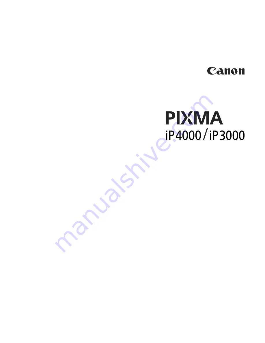 Canon iP3000 - PIXMA Photo Printer Скачать руководство пользователя страница 3