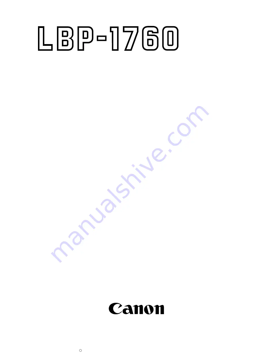 Canon LBP1760P Service Manual Download Page 249