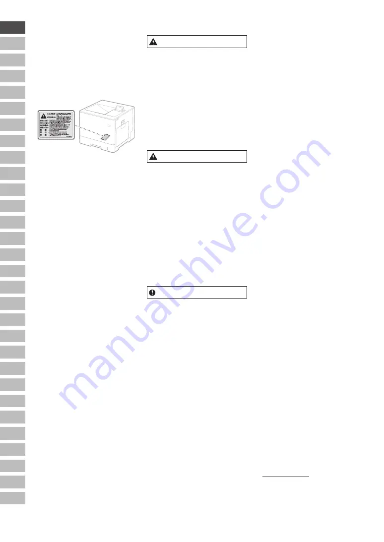 Canon LBP722Cdw Important Safety Instructions Manual Download Page 4