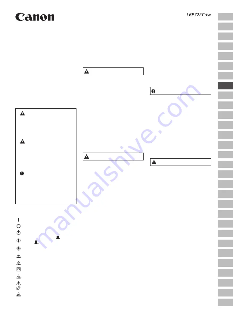 Canon LBP722Cdw Important Safety Instructions Manual Download Page 29