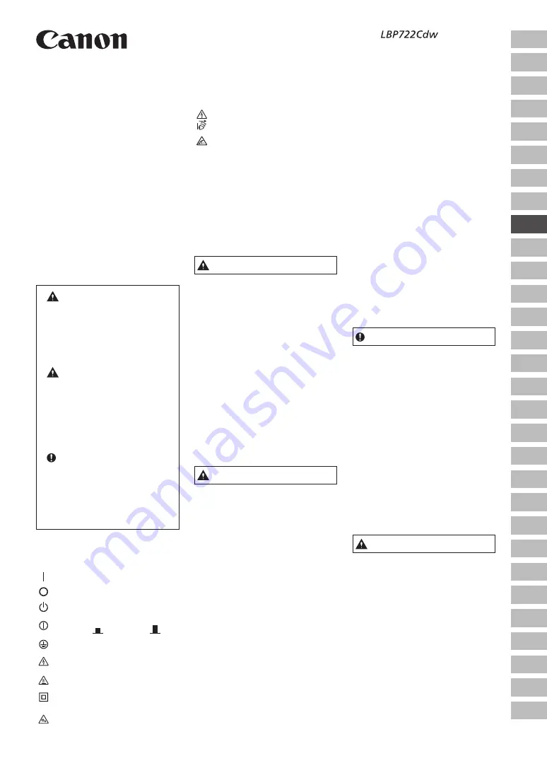 Canon LBP722Cdw Important Safety Instructions Manual Download Page 33