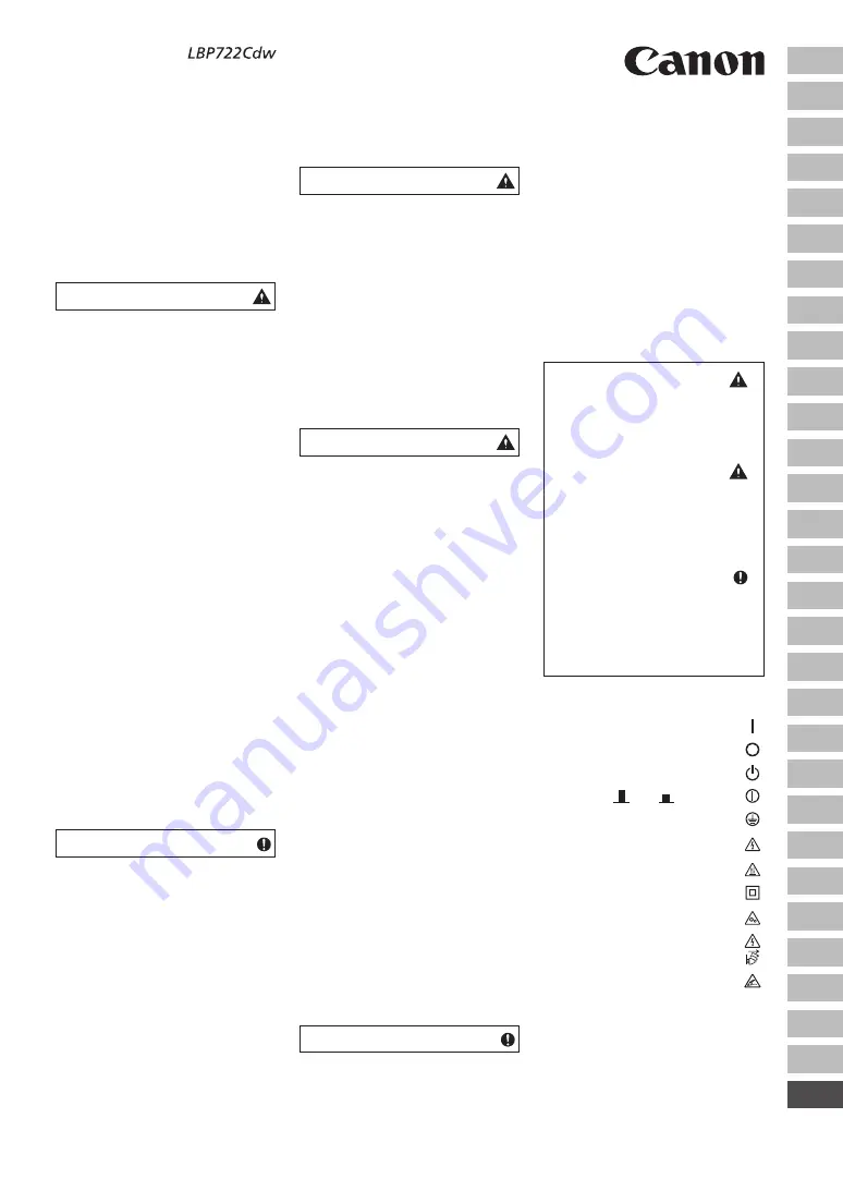 Canon LBP722Cdw Important Safety Instructions Manual Download Page 111