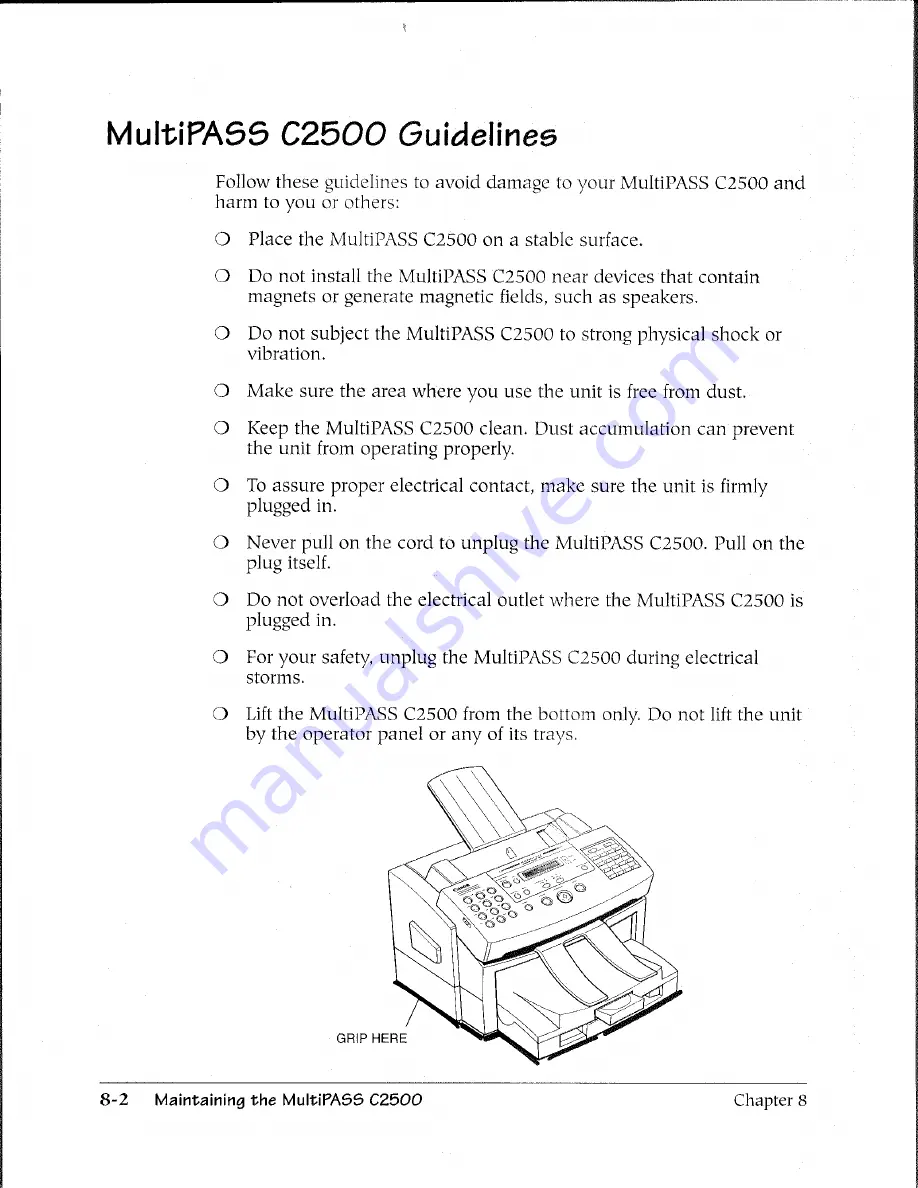 Canon MultiPASS C2500 User Manual Download Page 209