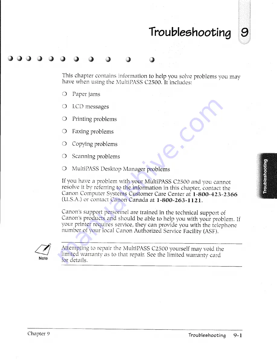 Canon MultiPASS C2500 User Manual Download Page 226