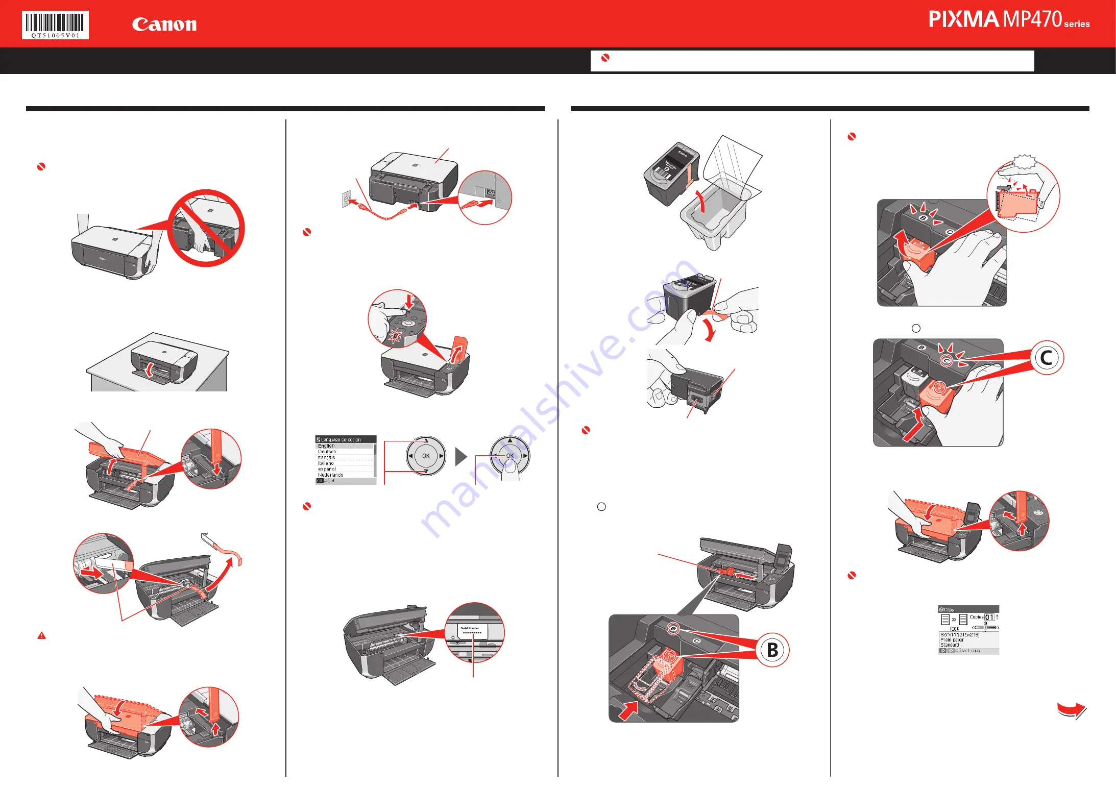 Canon PIXMA MP470 Start Here Download Page 1