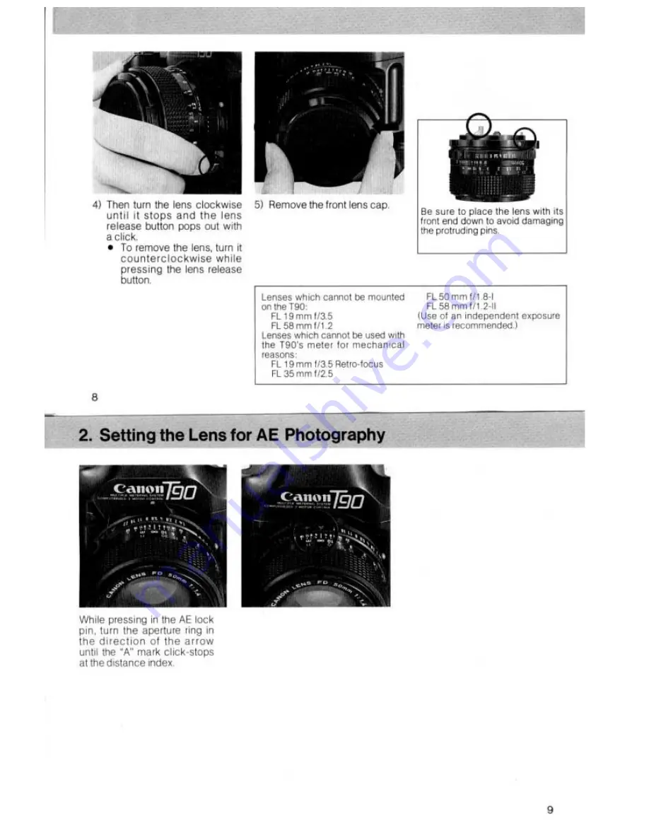 Canon T90 Instruction Manual Download Page 5