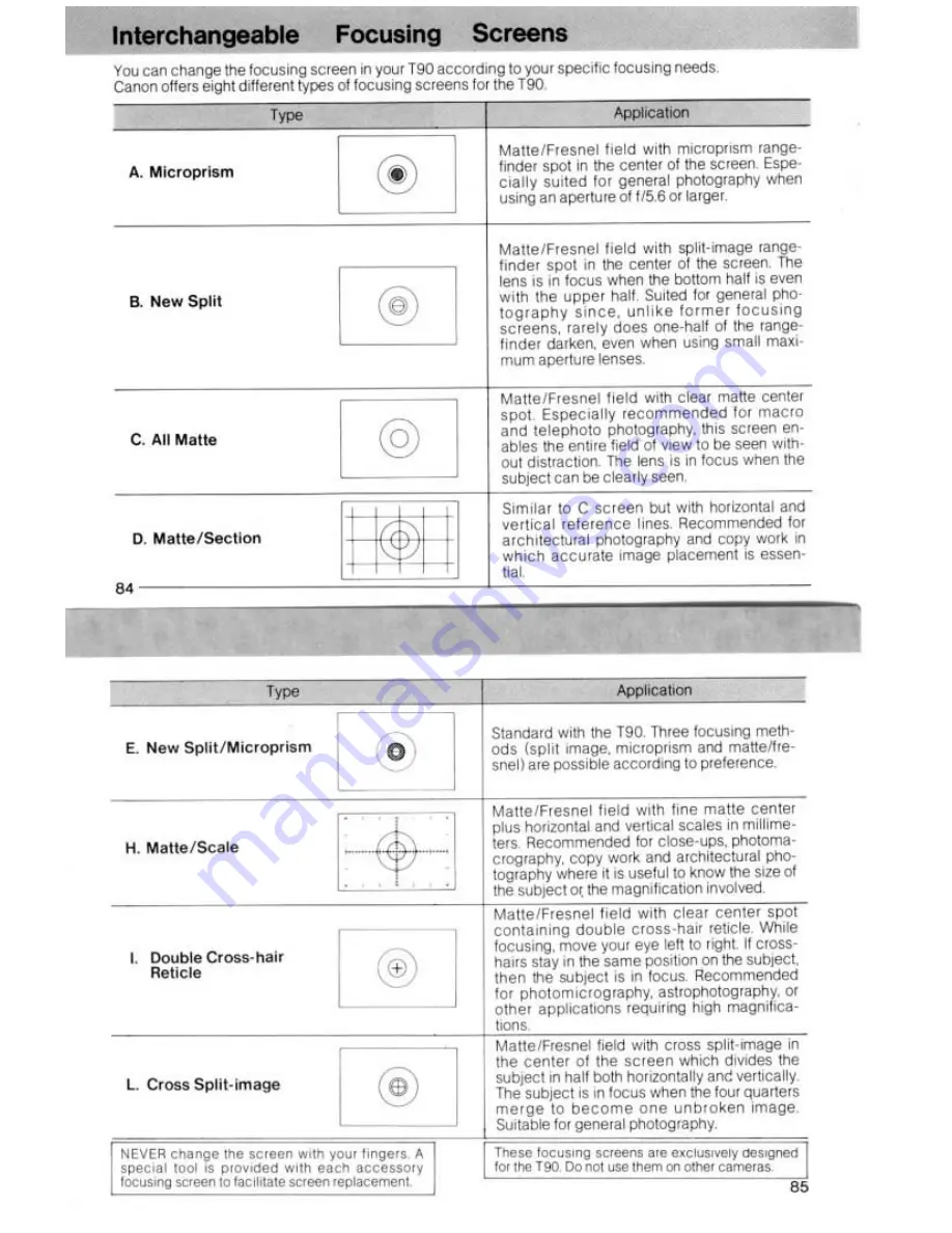 Canon T90 Instruction Manual Download Page 43