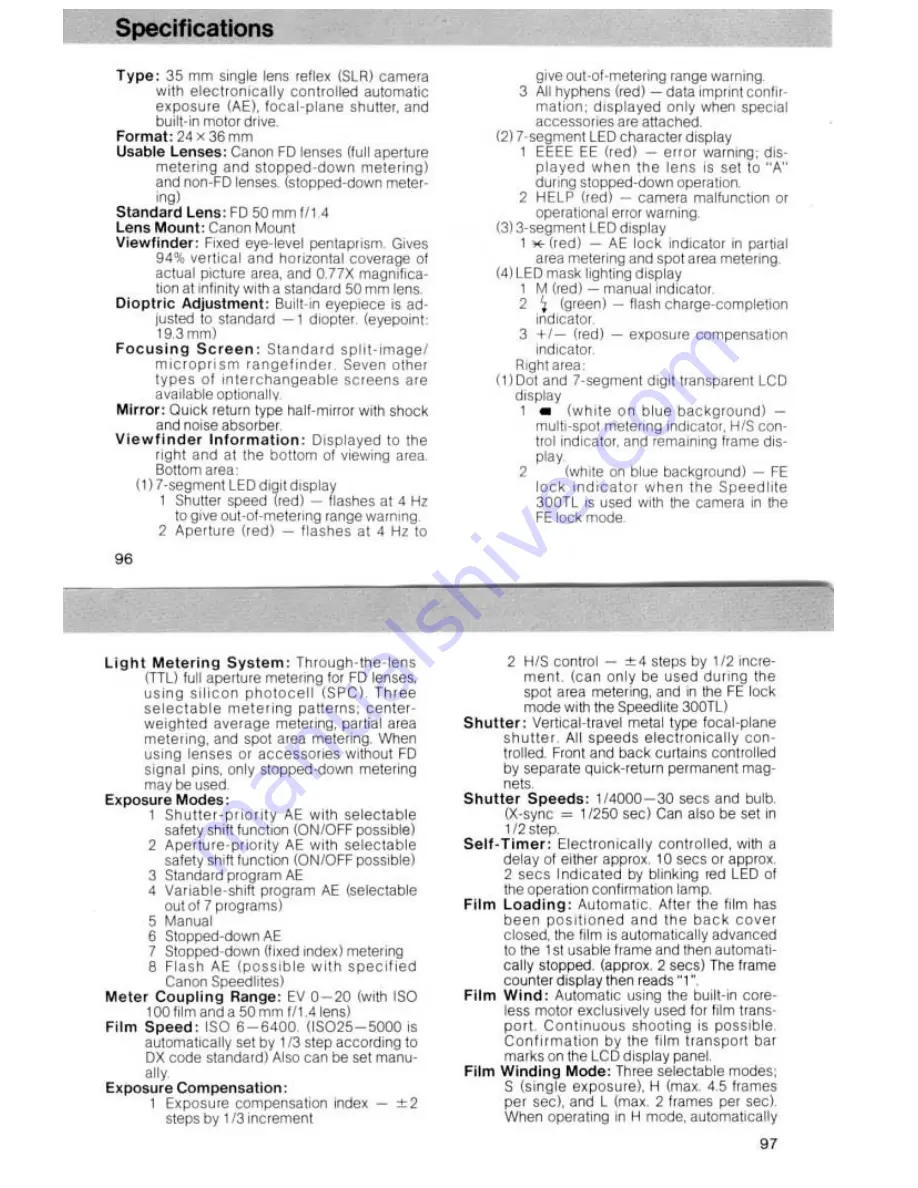 Canon T90 Instruction Manual Download Page 49