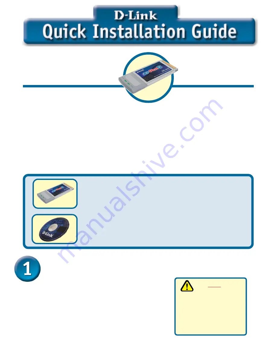 D-Link DWL-G630 - AirPlus G 802.11g Wireless PC... Quick Installation Manual Download Page 1