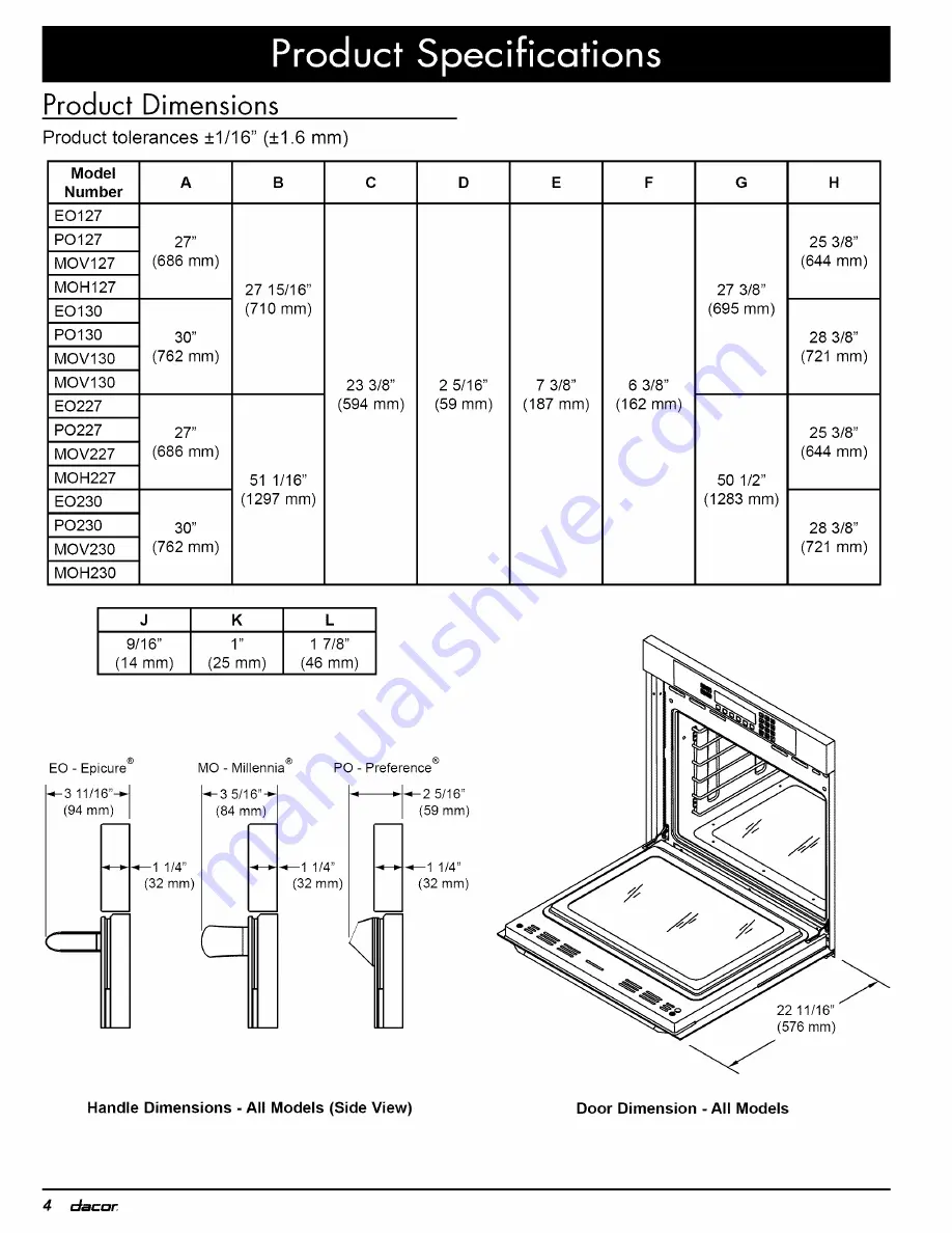 Dacor EO Series Installation Instructions Manual Download Page 6