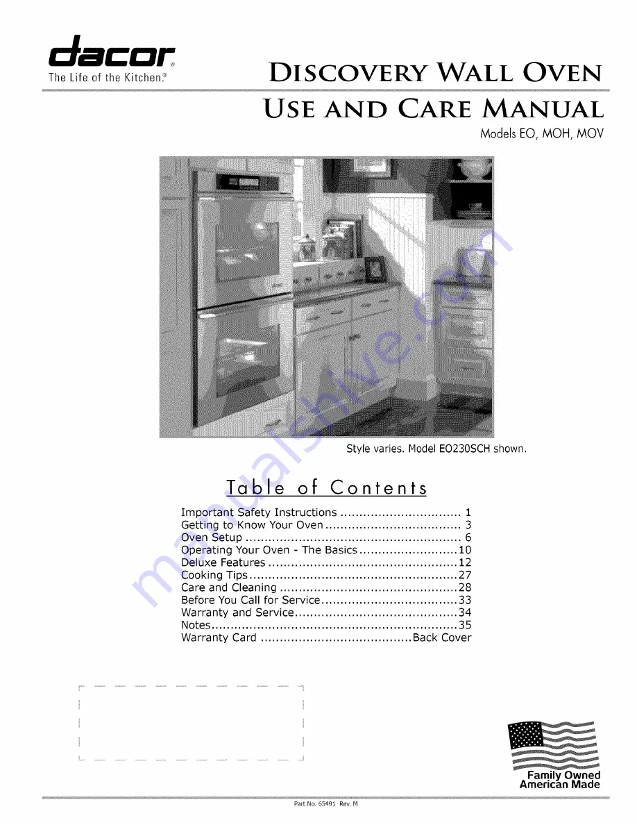 Dacor EO Series Use And Care Manual Download Page 81