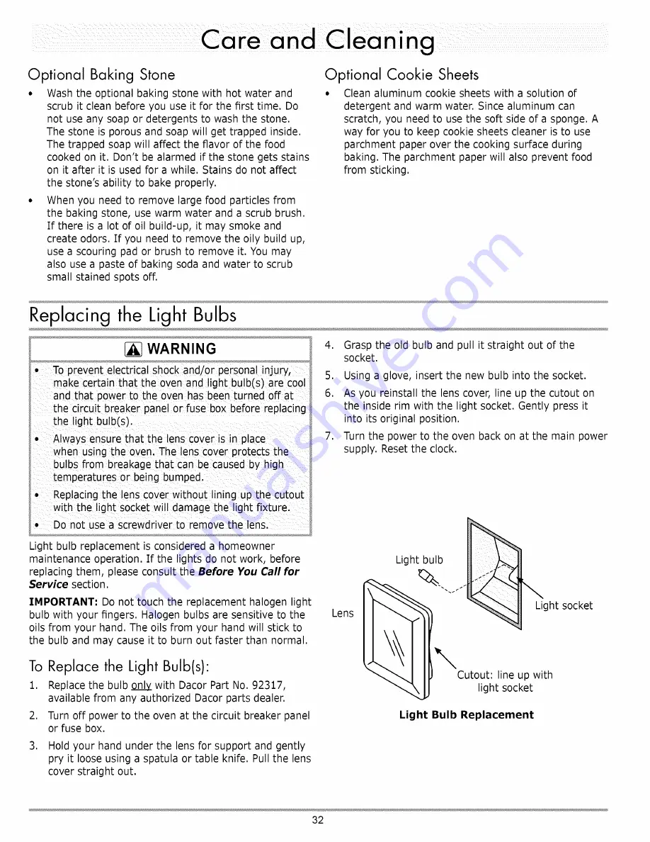 Dacor EO Series Use And Care Manual Download Page 114