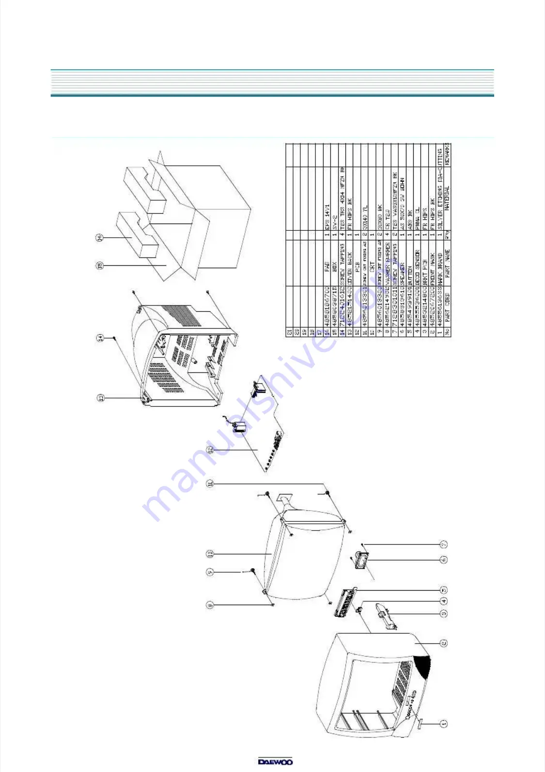 DAEWOO ELECTRONICS DTQ-14V1FC Service Manual Download Page 34