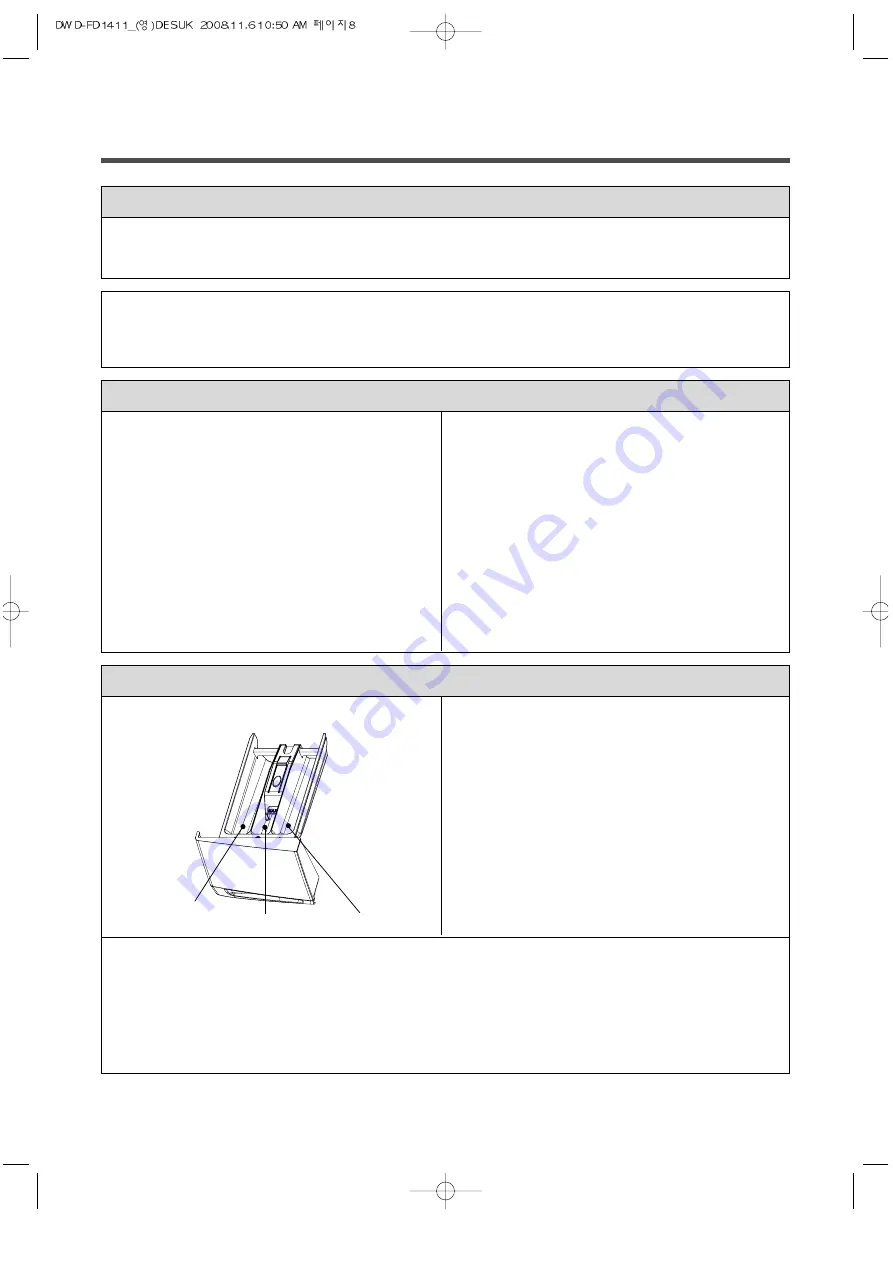 DAEWOO ELECTRONICS DWD-FD1411 Instruction Manual Download Page 8