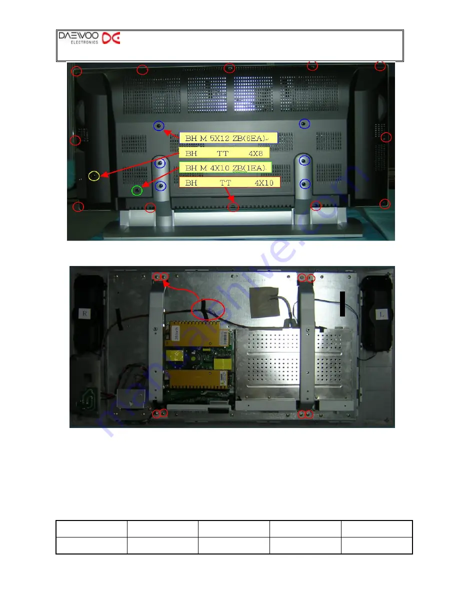 Daewoo DLP-2622 Service Manual Download Page 50