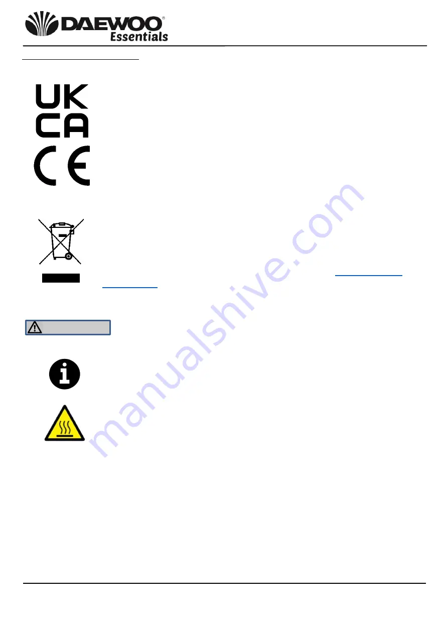 Daewoo Essentials SDA1567 User Manual Download Page 6