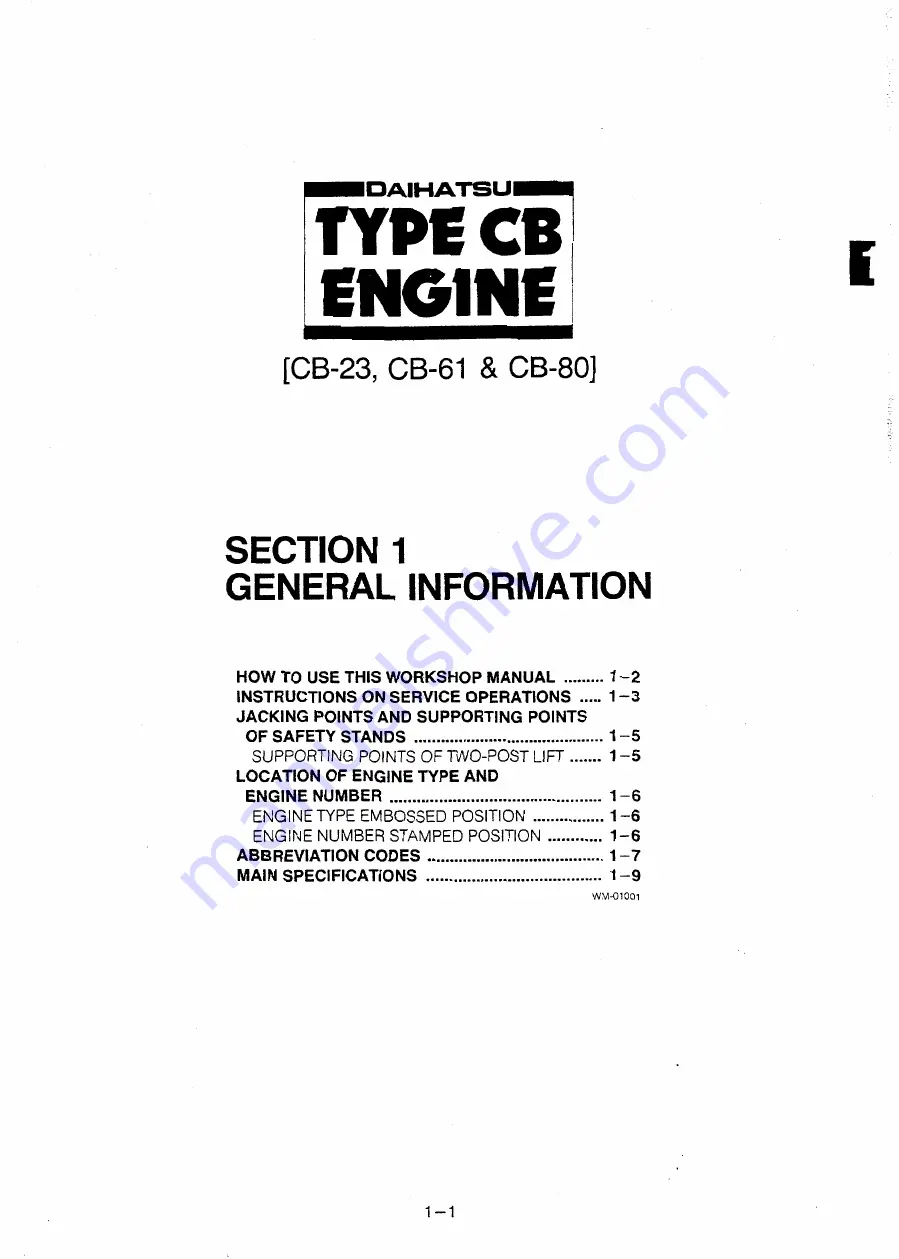 Daihatsu CB Series Manual Download Page 7