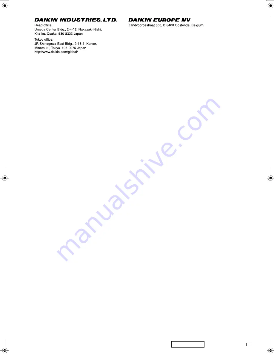 Daikin FTYN25DV3B ATY20DV2 Installation Manual Download Page 16