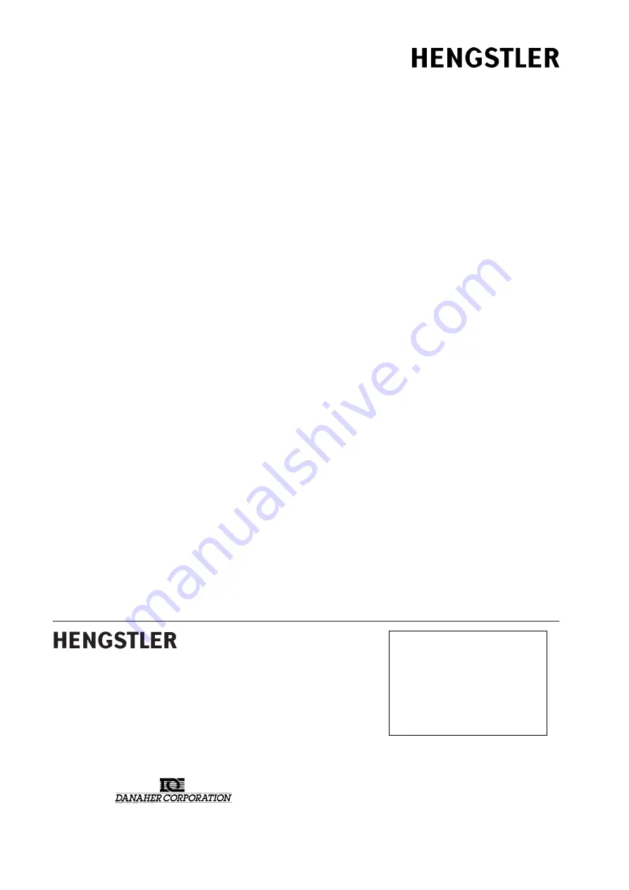 Danaher Hengstler tico 734 Operating Instructions Download Page 3