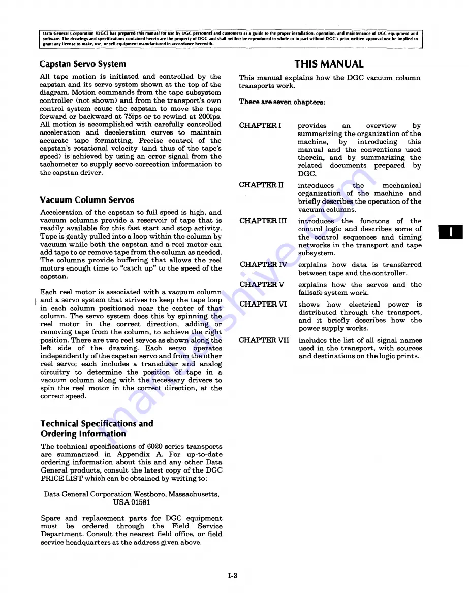 Data General 6020 Series Technical Manual Download Page 13