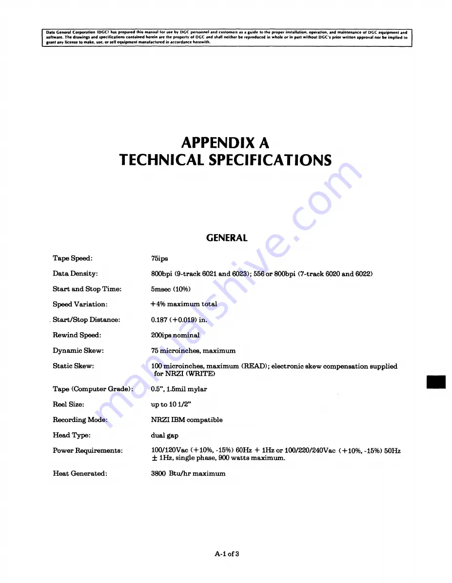 Data General 6020 Series Technical Manual Download Page 79