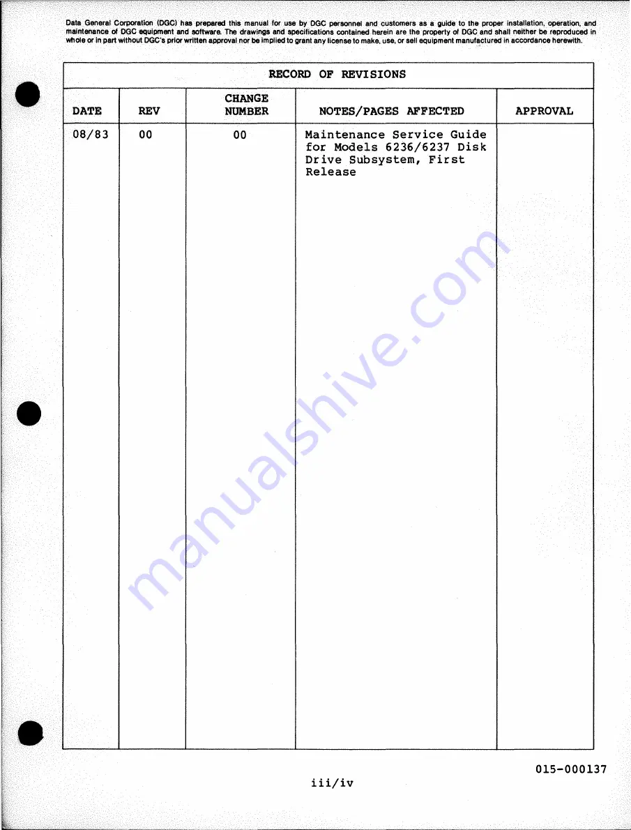 Data General 6236 Service Manual Download Page 4