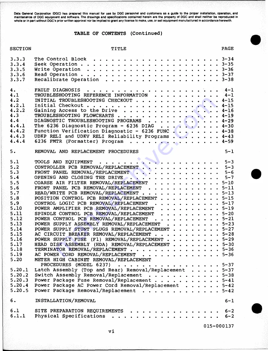 Data General 6236 Service Manual Download Page 6