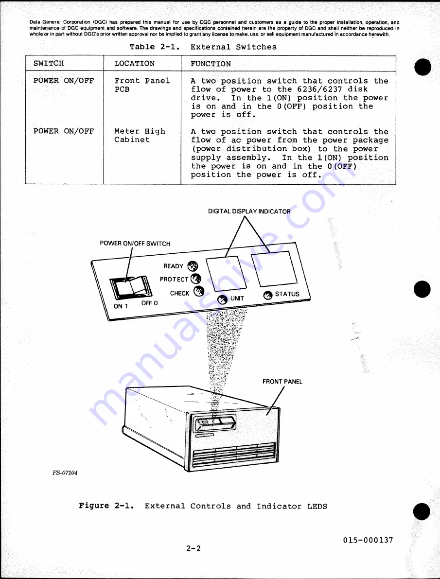 Data General 6236 Service Manual Download Page 26